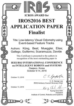 IROS 2016 Best Application Paper Award