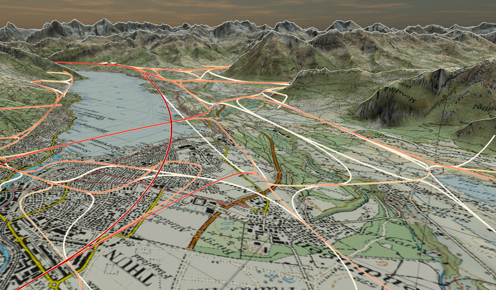 Vector Map Constrained Path Bundling in 3D Environments